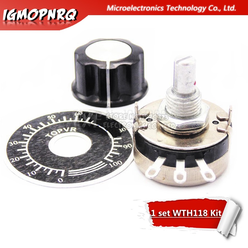 ชุดอะไหล่โพเทนชิโอมิเตอร์ WTH118 2W 1A 1K 2.2K 4.7K 10K 22K 47K 100K 470K 1M MF-A03 + WHT118 + 0-100