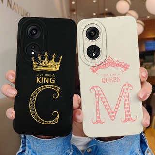 เคสโทรศัพท์มือถือ ซิลิโคน ผิวด้าน บางมาก ลายมงกุฎ ตัวอักษร หรูหรา แฟชั่น สําหรับ OPPO A58 5G A78 5G