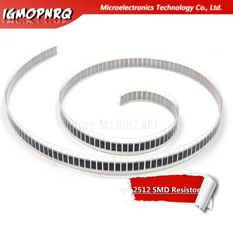 ตัวต้านทานชิป SMD 2512 5% 1W 0.1R 0.01R 0.05R 0.001R 0.33R 1R 0R 10R 100R 1K 0.001 0.01 0.1 0.33 0.0