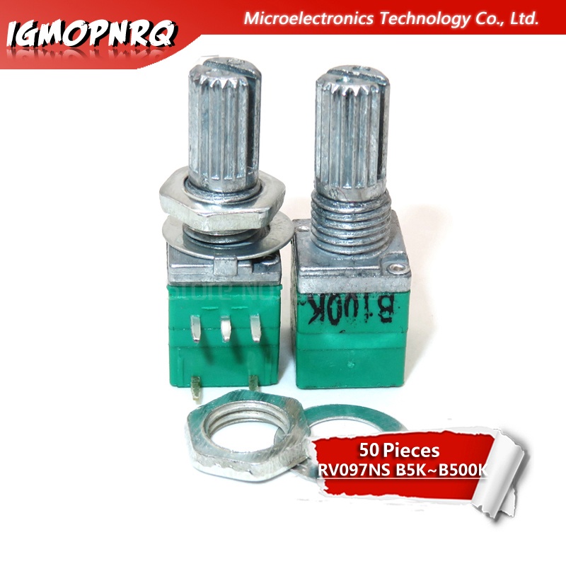 50 Potentiometers ชุด rv097ns b5k b10k b20k b50k b100k b500k 5pin พร้อมสวิตช์เสียง ynb8