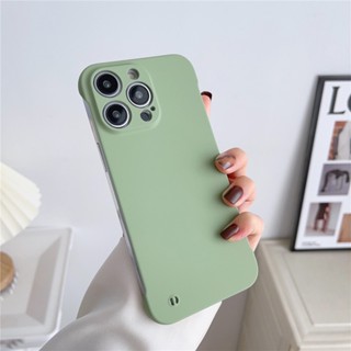 เคสโทรศัพท์มือถือพลาสติก PC แข็ง แบบบางพิเศษ ไร้ขอบ สีพื้น สําหรับ OPPO Reno9 Reno8 Reno7 Reno6 Reno5 Reno3 Pro Plus Lite Z 5G