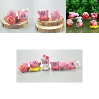 ชุดโมเดลฟิกเกอร์ Kirby น่ารัก ขนาดเล็ก 6 ชิ้น สําหรับงานฝีมือ Diy