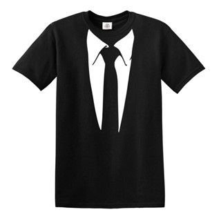 เสื้อยืด คอปก พิมพ์ลาย Tuxedo ตลก ปาร์ตี้วันพ่อ สําหรับผู้ชาย