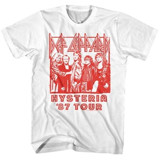 Def LEPPARD เสื้อยืดลําลอง แขนสั้น พิมพ์ลายกราฟฟิค Hysteria Album Tour 1987 สไตล์วินเทจ