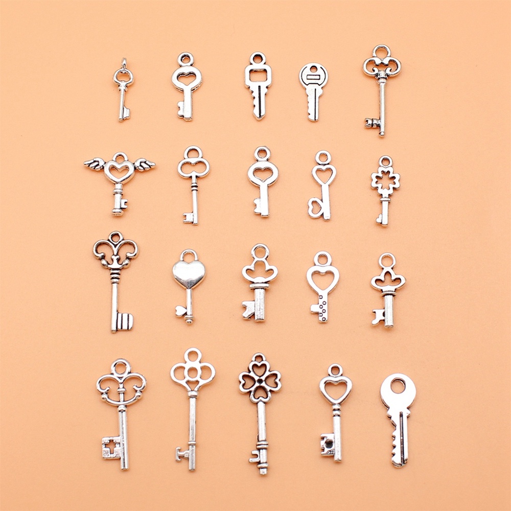 20 ชิ้น/เซ็ต Key Charms สําหรับเครื่องประดับทําจี้ Diy หัตถกรรมอุปกรณ์เสริม L10309