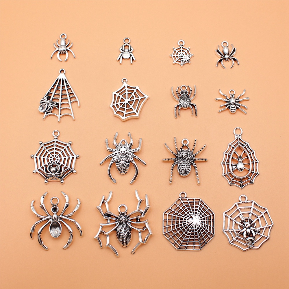 16 ชิ้น/เซ็ต Spider Charms สําหรับเครื่องประดับทําจี้ Diy หัตถกรรมอุปกรณ์เสริม L10290
