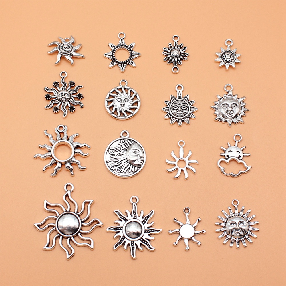 16 ชิ้น/เซ็ต Sun Charms สําหรับเครื่องประดับทําจี้ Diy หัตถกรรมอุปกรณ์เสริม L10272