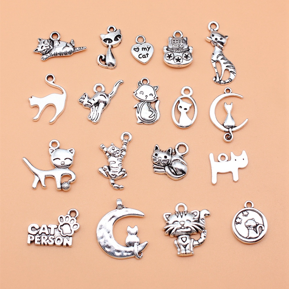 18 ชิ้น/เซ็ตแมว Charms สําหรับเครื่องประดับทําจี้ Diy หัตถกรรมอุปกรณ์เสริม L10219 ราคา ถูกที่สุด ดีลบีเคเค