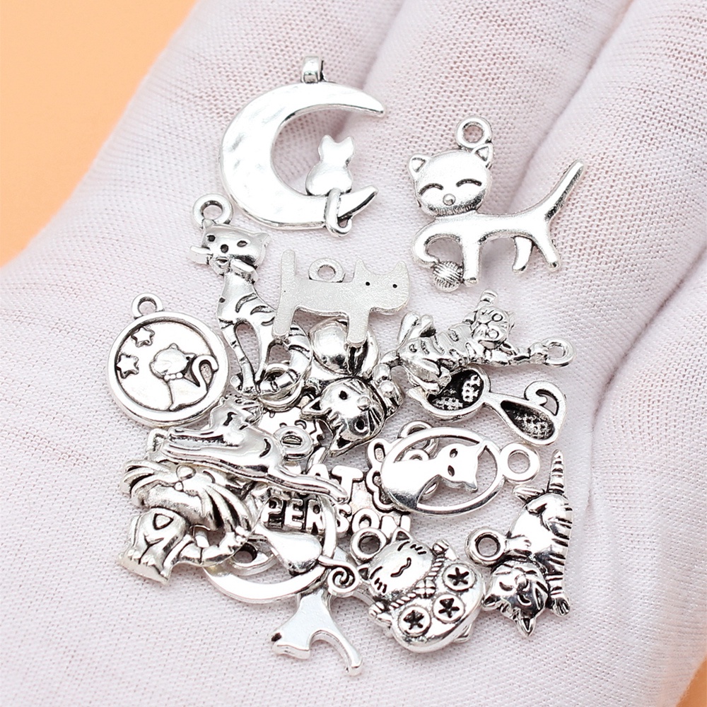 18 ชิ้น/เซ็ตแมว Charms สําหรับเครื่องประดับทําจี้ Diy หัตถกรรมอุปกรณ์เสริม L10219 ราคา ถูกที่สุด ดีลบีเคเค แกลเลอรีภาพที่ 2