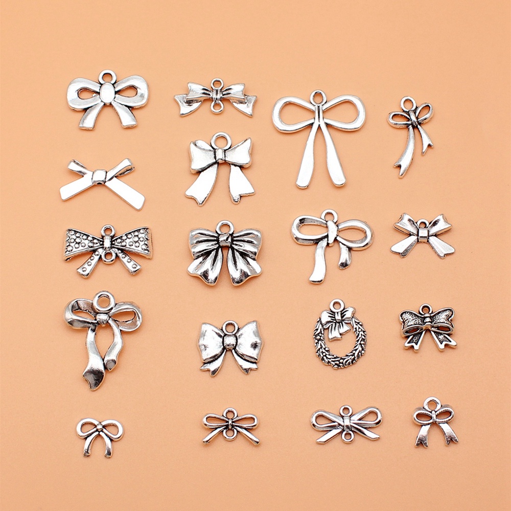 18 ชิ้น/เซ็ต Bow Tie Charms สําหรับเครื่องประดับทําจี้ Diy หัตถกรรมอุปกรณ์เสริม L10169