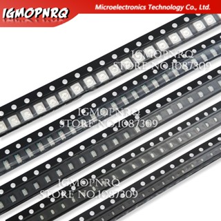 ไดโอดไฟ LED SMD 0402 0603 0805 1206 1210 สีเหลือง แดง เขียว ฟ้า ขาว 100 ชิ้น