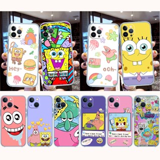 เคสโทรศัพท์มือถือ แบบใส ลาย SpongeBob Patrick Star สําหรับ iPhone SE 2020 13 Mini Pro Max MJ43