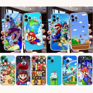 เคสโทรศัพท์มือถือ แบบใส ลาย Super Mario สําหรับ iPhone SE 2020 13 Mini Pro Max MJ44