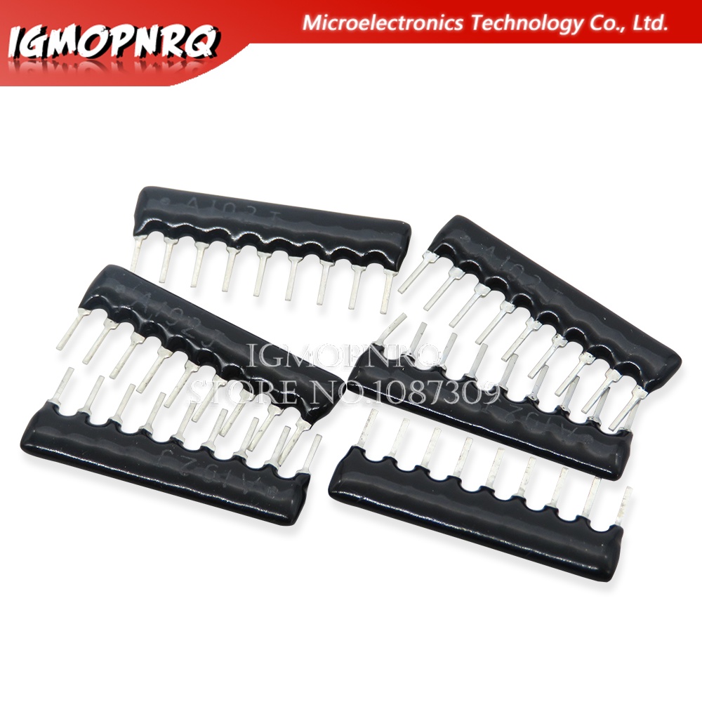 10pcs DIP excusion Network Resistor Arเรย์ 9PIN 100 220 330 470 510 680 1K 1.2K 1.5K 2K 2.2K 3.3K 4.