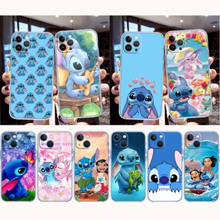 เคสโทรศัพท์มือถือ แบบใส ลายการ์ตูน Lilo Stitch สําหรับ iPhone SE 2020 13 Mini Pro Max MJ20