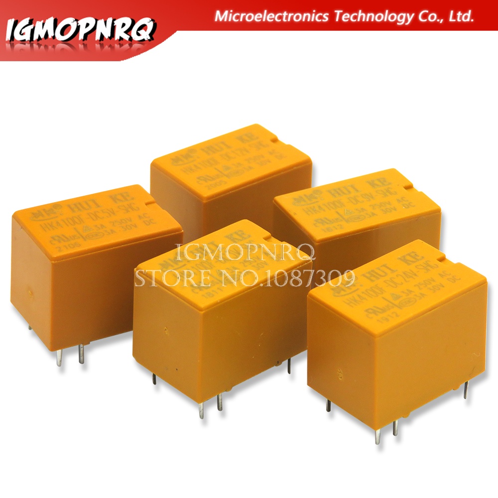 5PCS HK4100F Series รีเลย์ hk4100F-DC12V HK4100F 12V DIP6 3A 250V AC/ 3A 30V DC 3V 5V 9V 24V HK4100f