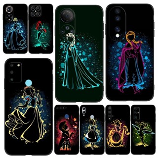 เคสโทรศัพท์มือถือ ซิลิโคนนิ่ม Tpu ลายการ์ตูนเจ้าหญิง สีดํา สําหรับ Honor X9 4G 5G 20 pro 30 20S 30 pro plus