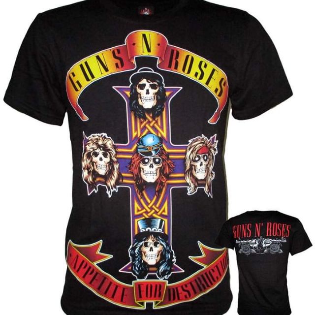 GUNS N ROSES AppetitE FoR DestructioN Rock Yeah Rock band เสื้อ SML XL