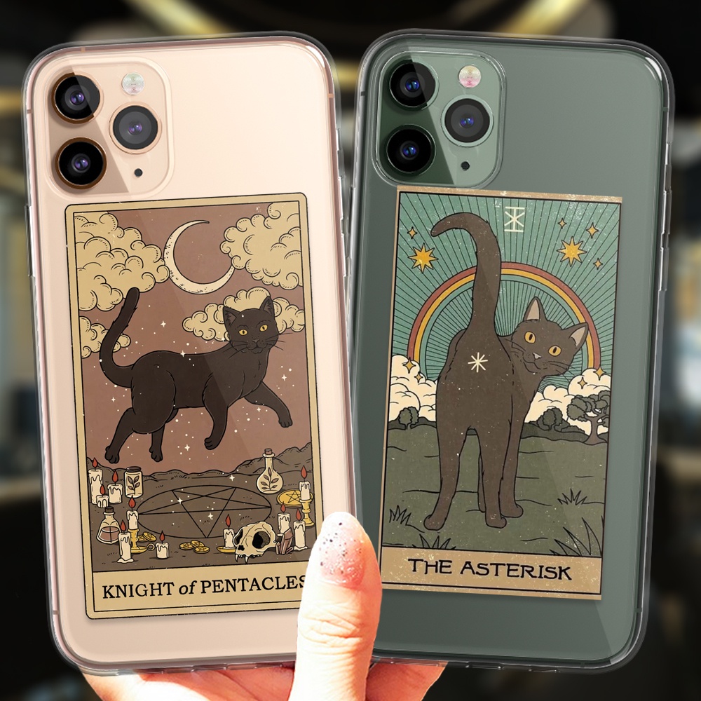 เคสโทรศัพท์มือถือ ซิลิโคนนุ่ม ลายแม่มด ดวงจันทร์ ไพ่ทาโรต์ ลึกลับ โทเท็ม สําหรับ Iphone 13 12 11 14 Pro Max Mini Xs Xr 6s 7 8 Plus