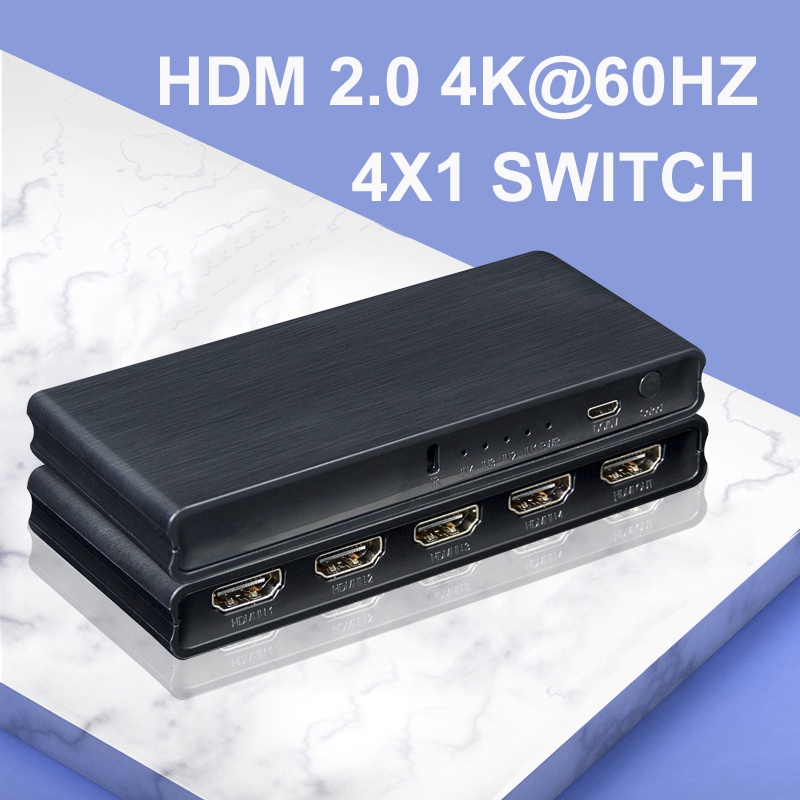4k 60HZ HDMI 4x1 สวิทช ์ HDMI 2.0 Switcher Video Converter 4 In 1 Out 1080p HDR 3D สําหรับ PS3 PS4 XBOX DVD แล ็ ปท ็ อป PC To TV Monitor