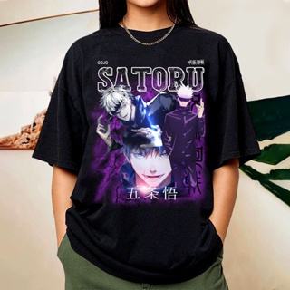 เสื้อยืด พิมพ์ลายอนิเมะ Gojo Satoru สไตล์วินเทจ สําหรับผู้ชาย และผู้หญิง