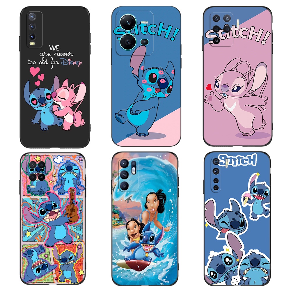 สําหรับ vivo Y71 Y71A Y73S 5G Y76 S7e 5G Y81 Y83 ไม่มีนิ้วพิมพ์หลุมโทรศัพท์ซิลิคอนนุ่ม Lilo & Stitch