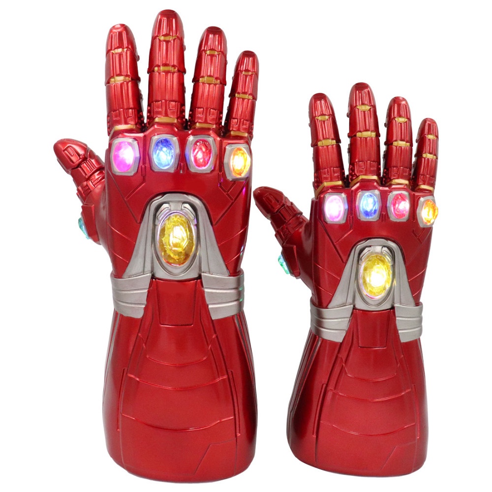 ถุงมือเหล็ก Thanos Infinity Gauntlet Light Glove LED Stone Kids Adult Weapon Carnival คอสเพลย์ฮาโลวีน Super Hero Props