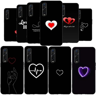 เคสโทรศัพท์ซิลิโคน TPU แบบนิ่ม ลาย FM55 Black Heart Aesthetic icon สําหรับ Oppo Reno10 Pro 10 Pro+ A78 A58 4G