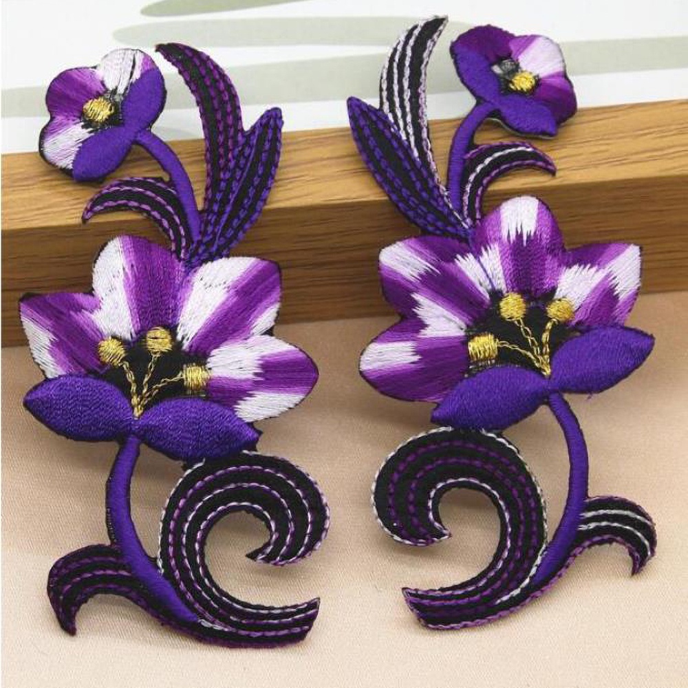 1 คู่เย็บปักถักร้อย Motif Venise ลูกไม้ Patch Applique เหล็กตกแต่ง 10*5 ซม.