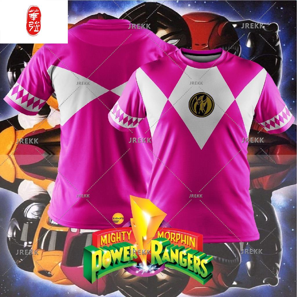 เสื้อยืดระเหิดเต็ม FAZZ PR04 - POWER RANGERS MIGHTY MORPHIN PINK COSPLAY