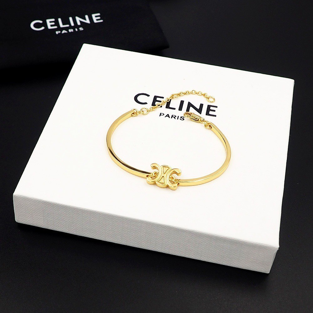 Hot sale Céline Arc de Triomphe Womens Bracelet สร้อยข้อมือทองเหลือง สไตล์แฟชั่นคลาสสิก 46Z676BRA