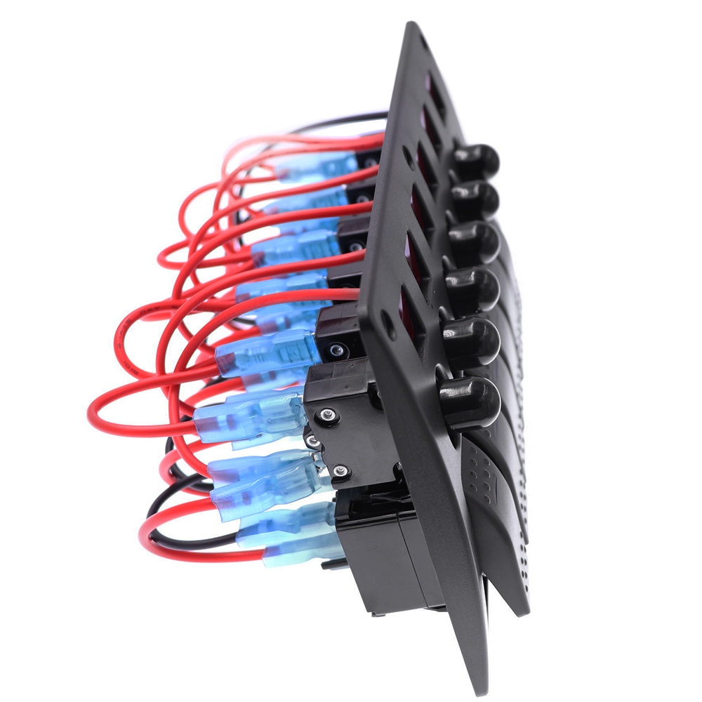 6แก๊งโยกแผงสวิตช์ที่มีไฟแสดงสถานะ นํา กันน้ําเบรกเกอร์แผงสวิตช์ 12 โวลต์ ~ 24 โวลต์สําหรับรถยนต์เรือ - รูปที่ 6