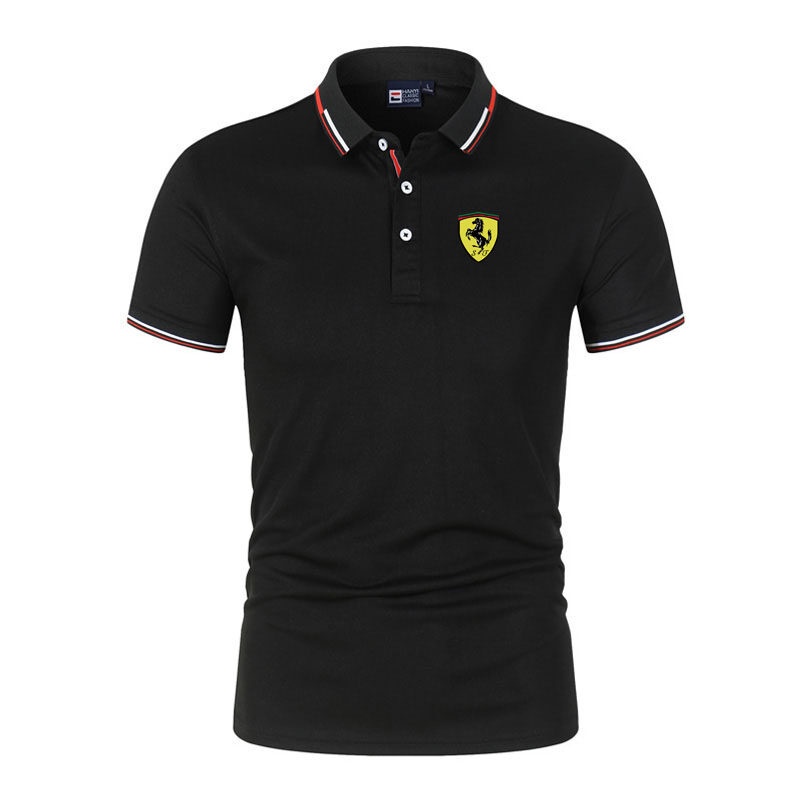 Ferrari เสื้อโปโลแขนสั้นลําลอง คุณภาพสูง สไตล์นักธุรกิจ สําหรับผู้ชาย