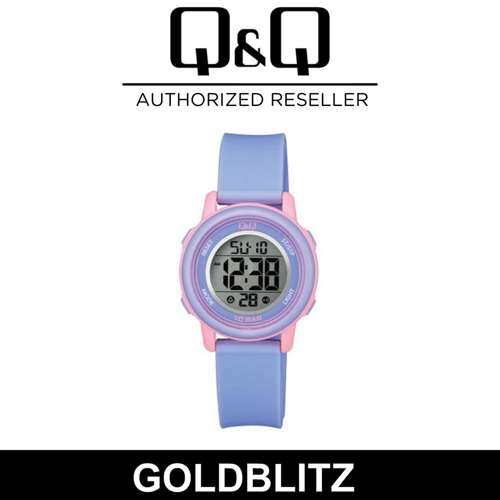 Q&Q M208J005Y Digital Blue Rubber Strap Kids Watch