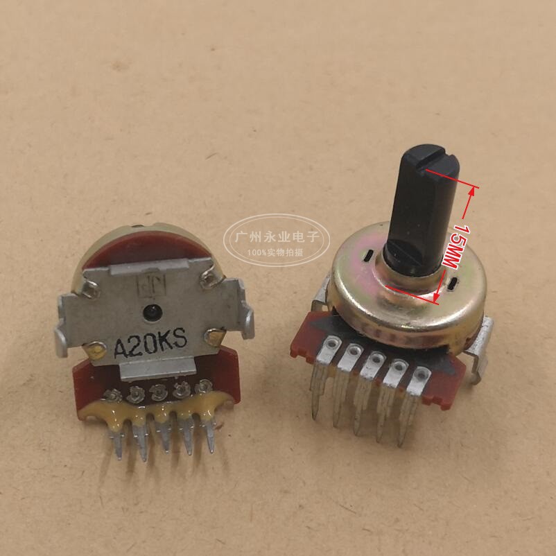 2PCS 161 ประเภทแนวตั้ง Double Potentiometer A20K 5 ฟุต 15MMF เทปบันทึกปริมาณ Potentiometer