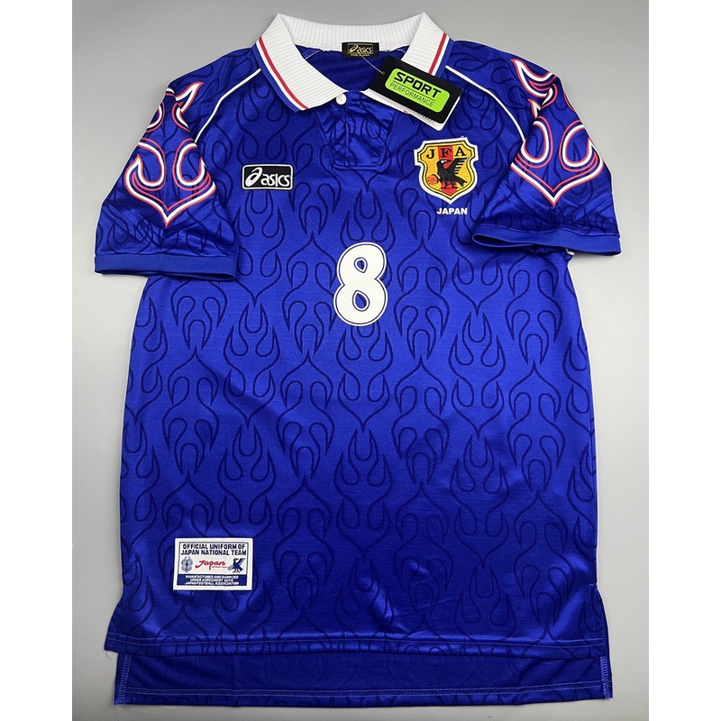 เสื้อบอล ย้อนยุค ทีมชาติ ญี่ปุ่น 1998 เหย้า ลายไฟ Retro Japan Home เบอร์ชื่อ 8 NAKATA เรโทร คลาสสิค