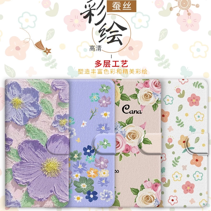 Samsung หนัง Retro ดอกไม้เหมาะสําหรับ A21S A22 A23 A31 A32 M32 A33 A34 5G เคสโทรศัพท์กันกระแทก