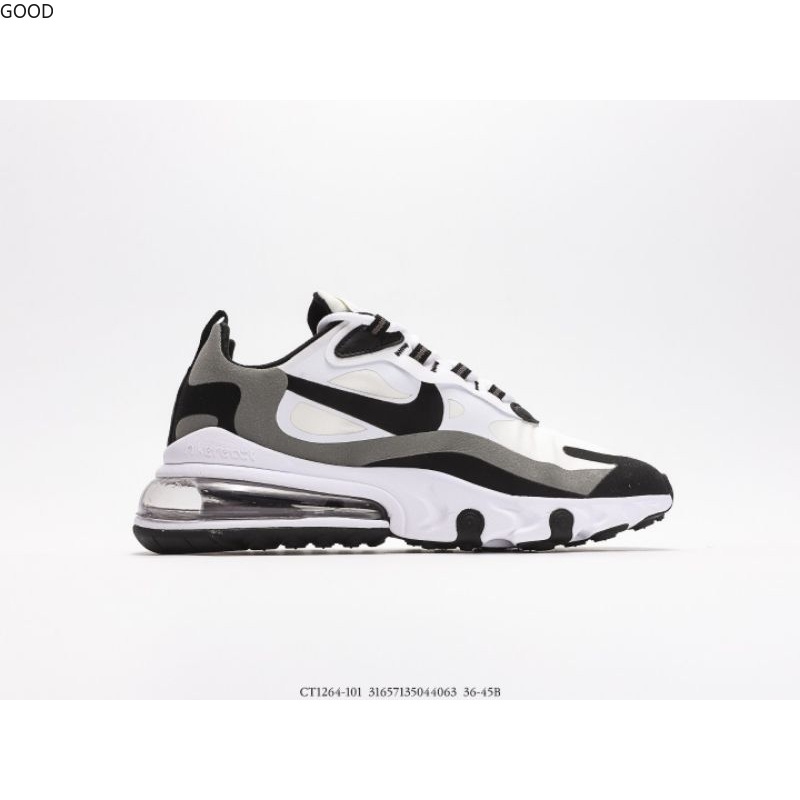 [NEW] Nike Air Max 270 React Oreo White Gray Black CT1264-101 100% Authentic Sepatu