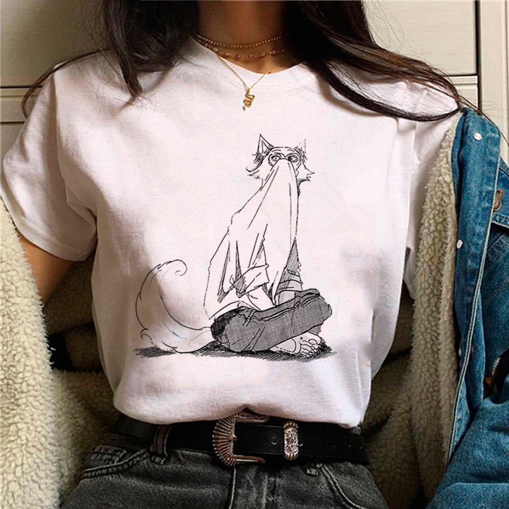 Beastars top ผู้หญิงญี่ปุ่น Harajuku ตลก Tee หญิงการ์ตูน Harajuku เสื้อผ้าญี่ปุ่น