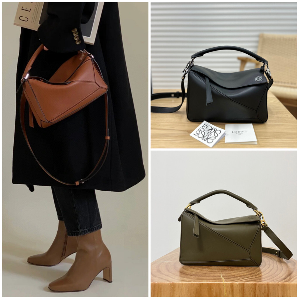 Pre order ราคา6800 L0EWE Puzzle Shoulder Bag กระเป๋าสะพายข้าง 9005 Leather หนังวัว SZ24*16*10CM