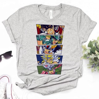 เสื้อยืด พิมพ์ลายกราฟฟิค Saint Seiya แฟชั่นฤดูร้อน สําหรับผู้หญิง 2000s y2k