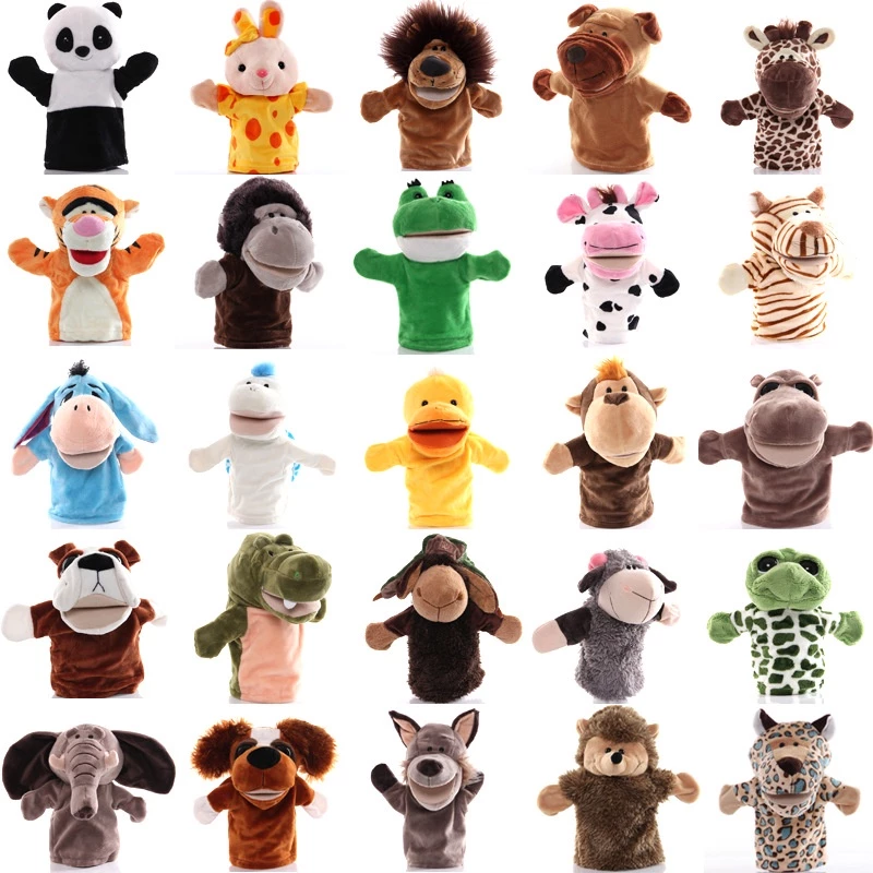 สัตว์หุ่นมือการ์ตูนของเล่นตุ๊กตาการศึกษาแกล้งบอกเรื่องราวตุ๊กตาเด็ก