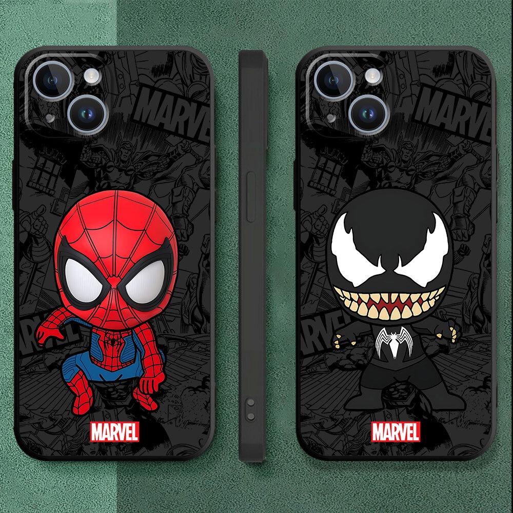 เคสโทรศัพท์ซิลิโคน ลาย Spider Man Venom สําหรับ Apple Iphone 13 15 Pro Max 11 8 Plus Xr Se Xs X 12 Mini 7 6s 14 6