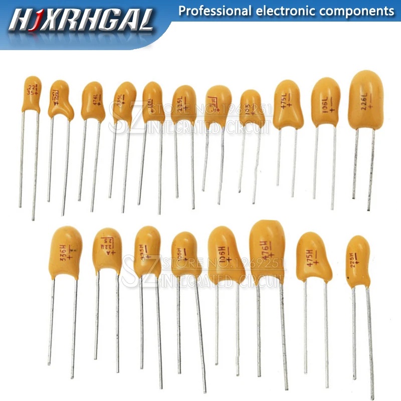 ตัวเก็บประจุแทนทาลัม 16V 25V 35V 50V 0.1UF 0.22UF 0.33UF 0.47UF 100UF 220UF 1UF 2.2UF 4.7UF 10UF 15U