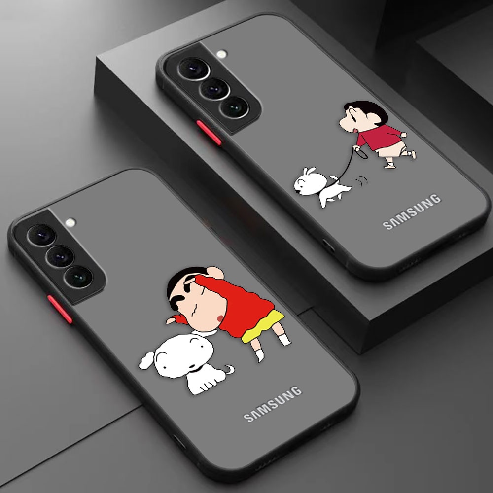 เคสโทรศัพท์มือถือ ลายการ์ตูนชินจัง สีขาว สําหรับ Samsung Galaxy S23FE S20FE S23 S22 S21 S20 PLUS ULTRA 5G S21FE S8 S9 S10 PLUS S10 FGS