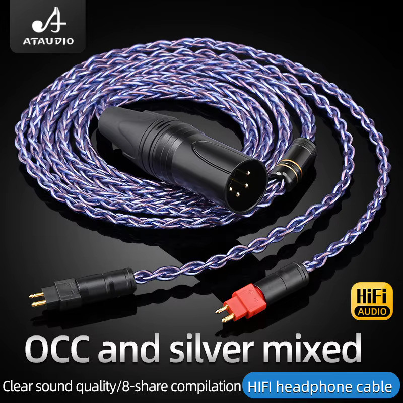 ATAUDIO HiFi สายหูฟัง OCC ผสมเงิน HD650 สายหูฟังสําหรับ HD25 HD580 HD600s HD600