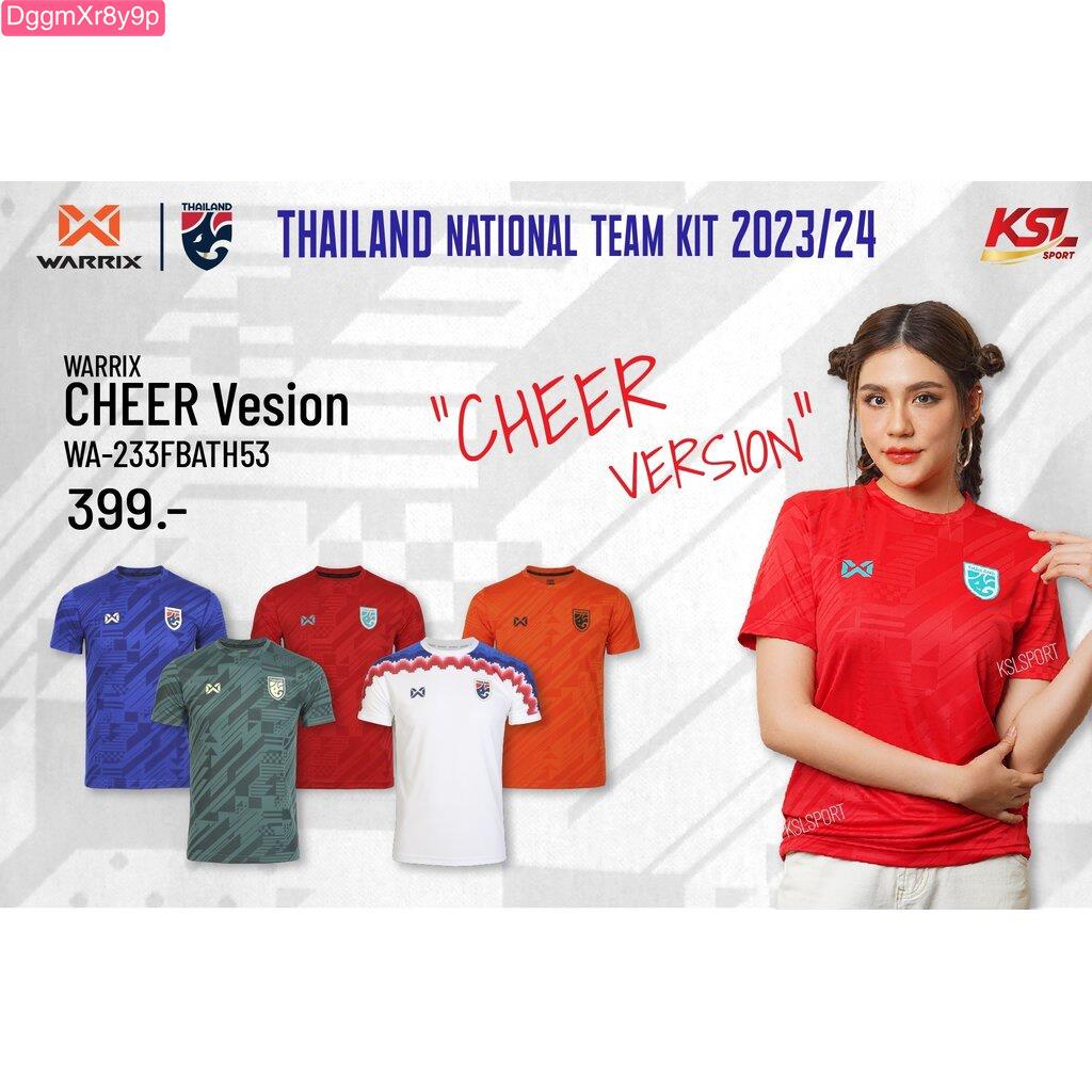 (Arianna)WARRIX ใหม่ล่าสุด!! เสื้อเชียร์คอกลม 2023-2024 เสื้อฟุตบอลทีมชาติไทย Thailand National Team Kit (Cheer Version) WA-23...