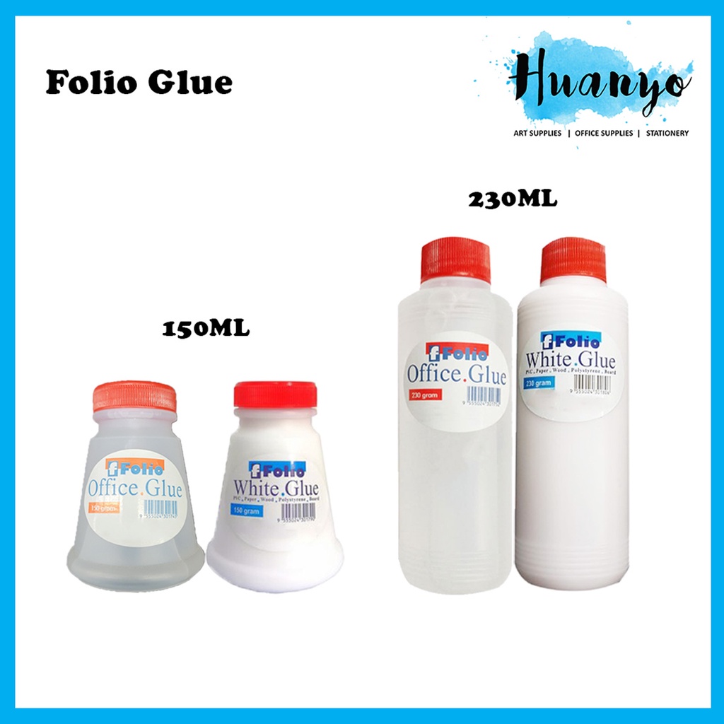 [HUANYO] Folio PVA White / Office ขวดกาวใส - 150 + แปรง / 230ML (เหมาะสําหรับทําสไลม์)