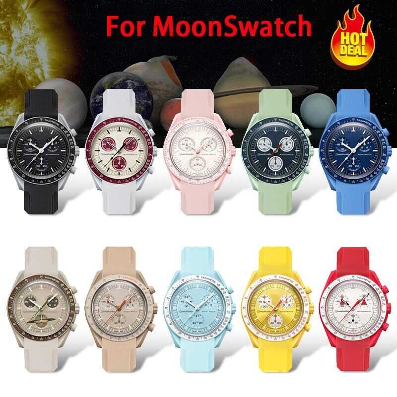 ❡✴ สายนาฬิกา X Swatch Joint Moonswatch Constellation Watch Band 20 มม. Curved End Sili