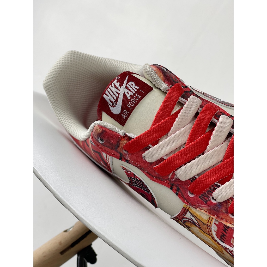 SLAM DUNK x Nike Air Force 1 Low cut Sports บาสเก็ตบอลผ้าใบลำลองสำหรับผู้ชายผู้หญิงสีแดง รองเท้า ne